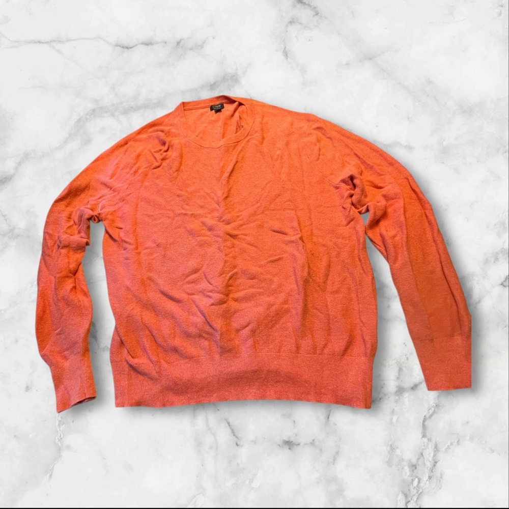 J. Crew Men's Vibrant Orange Crewneck Sweater